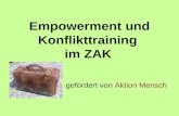 Empowerment und Konflikttraining im ZAK gefördert von Aktion Mensch.