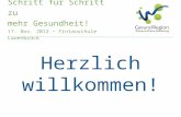 Herzlich willkommen! Schritt für Schritt zu mehr Gesundheit! 17. Nov. 2012 Fintauschule Lauenbrück.