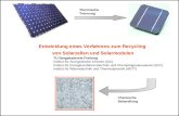 Thermische Trennung Chemische Behandlung Entwicklung eines Verfahrens zum Recycling von Solarzellen und Solarmodulen TU Bergakademie Freiberg Institut.