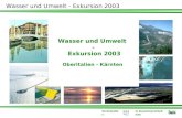 Veranstalter : in Zusammenarbeit mit : Wasser und Umwelt - Exkursion 2003 Wasser und Umwelt - Exkursion 2003 Oberitalien - Kärnten.