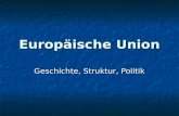 Europäische Union Geschichte, Struktur, Politik.