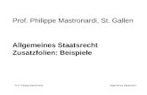 Prof. Philippe Mastronardi, St. Gallen Allgemeines Staatsrecht Zusatzfolien: Beispiele Prof. Philippe Mastronardi Allgemeines Staatsrecht