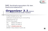 Organizer 3.1 (ORACLE) entwickelt für DBGastronomie GmbH, Frankfurt it-Plan GmbH & Co. KG Software-Engineering & Consulting Ritterbüschel 53 67435 Neustadt.