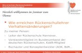 Wie erreichen Rückenschullehrer Verhaltensänderungen? 4. Intern. Hamburger Sport-Kongress 2008Ihr Referent: Ulrich KuhntFolie 1 Herzlich willkommen im.