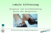 1 Österreichischer Bergrettungsdienst Gesamt- übersicht Lokale Erfrierung Diagnose und Erstbehandlung durch den Bergretter.