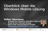 Volker Neumann Enterprise Mobility Solution Specialist Enterprise Partner Group Microsoft Deutschland GmbH  @microsoft.com