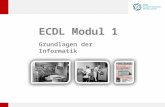 ECDL Modul 1 Grundlagen der Informatik. S peicherung der Daten A usgabe über Monitor Funktionsschema Computer - EVA Prinzip E ingabe über Tastatur V erarbeitung.