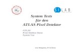 Jens Weingarten, PI Uni Bonn System Tests für den ATLAS Pixel Detektor -ATLAS -Pixel Detektor Status -System Test.