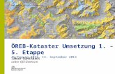 Jakob Günthardt Leiter GIS-Zentrum ARE Abteilung Geoinformation ÖREB-Kataster Umsetzung 1. – 5. Etappe AV-Tagung 2013, 13. September 2013.