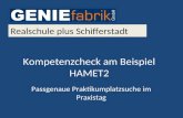 Kompetenzcheck am Beispiel HAMET2 Passgenaue Praktikumplatzsuche im Praxistag Realschule plus Schifferstadt.