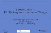 SensorCloud – FH Köln SensorCloud – Ein Beitrag zum Internet of Things Arbeitsgruppe SensorCloud an der FH Köln Prof. Dr. G. Hartung.