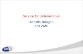 1 Service für Unternehmen Dienstleistungen des AMS.
