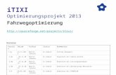 ITIXI Optimierungsprojekt 2013 Fahrwegoptimierung  VersionDatumAuthorStatusKommentar 1.1g15.11.2012Martin JonasseIn.