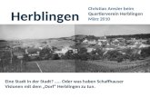 Herblingen Eine Stadt in der Stadt? ….. Oder was haben Schaffhauser Visionen mit dem Dorf Herblingen zu tun. Christian Amsler beim Quartierverein Herblingen.