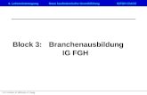 4. LehrmeistertagungNeue kaufmännische GrundbildungIGFGH CIACC H.U. Hunziker, M. Bühlmann, A. Zaugg Block 3: Branchenausbildung IG FGH.