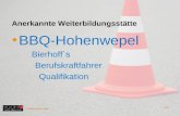 1 © Verlag Heinrich Vogel 1/34 Anerkannte Weiterbildungsstätte BBQ-Hohenwepel Bierhoff`s Berufskraftfahrer Qualifikation.