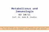 Metabolismus und Immunologie KV 10/11 Prof. Dr. Beda M. Stadler Einige der Folien werden als Illustration verwendet und sind nicht Lernstoff. Sie sind.