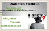 Diabetes Mellitus Was bedeutet Diabetes Mellitus Verschiedene Typen von Diabetes : Typ1 Typ2 Diagnose Therapie Risikofaktoren