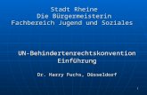 1 Stadt Rheine Die Bürgermeisterin Fachbereich Jugend und Soziales UN-BehindertenrechtskonventionEinführung Dr. Harry Fuchs, Düsseldorf.