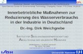 11.06.02 Innerbetriebliche Maßnahmen zur Reduzierung des Wasserverbrauchs in der Industrie in Deutschland Dr.-Ing. Dirk Weichgrebe IS AH I NSTITUT FÜR.