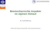 Biomechanische Aspekte im alpinen Skilauf K. Schindelwig Institut für Sportwissenschaft, Universität Innsbruck.