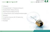 ZETechnologie GmbH Südwest - Leuchten Folie 1 Themenübersicht Effizienz Energiebedarf / Energieverbrauch Kostenfaktor Beleuchtung Best Practice Beleuchtung.