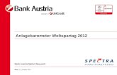Bank Austria Market Research Wien, 11. Oktober 2012 Anlagebarometer Weltspartag 2012.