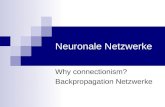 Neuronale Netzwerke Why connectionism? Backpropagation Netzwerke.