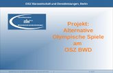 © Wolf OSZ Bürowirtschaft und Dienstleistungen, Berlin 1Fachforum 9: Kompetenzorientierter Sportunterricht Projekt: Alternative Olympische Spiele am OSZ.