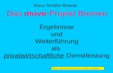 1 Ergebnisse und Weiterf¼hrung als privatwirtschaftliche Dienstleistung Das move-Projekt Bremen Klaus Sch¤fer-Breede Weiter: einfacher Mausklick oder
