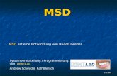 MSD MSD ist eine Entwicklung von Rudolf Greder Systembereitstellung / Programmierung: von DENTLab Andrew Schmid & Rolf Blersch 12.03.2007.