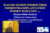 WAS SIE SCHON IMMER ÜBER NIERENTRANSPLANTATION WISSEN WOLLTEN.... Thomas Müller-Sacherer Pädiatrische Nephrologie Univ. Klinik für Kinder-u. Jugendheilkunde.