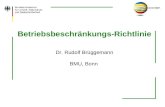 Betriebsbeschränkungs-Richtlinie Dr. Rudolf Brüggemann BMU, Bonn.