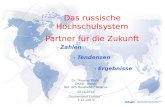 1 Das russische Hochschulsystem Partner für die Zukunft Dr. Thomas Prahl DAAD - Bonn Ref. 325 Russland / Belarus 2013/2014 Studienland Europa – 5.11.2013.