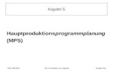 WS 2004/05EK Produktion & LogistikKapitel 5/1 Kapitel 5 Hauptproduktionsprogrammplanung (MPS)