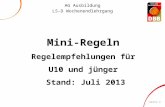 AG Ausbildung LS-D Wochenendlehrgang Mini-Regeln Regelempfehlungen für U10 und jünger Stand: Juli 2013 Seite 1.