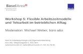Workshop 5: Flexible Arbeitszeitmodelle und Telearbeit im betrieblichen Alltag Moderation: Michael Weber, büro a&o Büro für Arbeitspsychologie und Organisationsberatung.