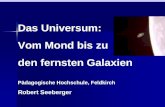 Do. 9.10.08 Pädagogische Hochschule, Feldkirch Robert Seeberger Das Universum: Vom Mond bis zu den fernsten Galaxien Pädagogische Hochschule, Feldkirch.