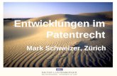 Entwicklungen im Patentrecht Mark Schweizer, Zürich