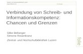 Verbindung von Schreib- und Informationskompetenz: Chancen und Grenzen folie Zentral- und Hochschulbibliothek Luzern  Silke Bellanger.