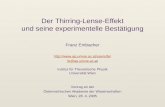 Der Thirring-Lense-Effekt und seine experimentelle Bestätigung Franz Embacher  fe@ap.univie.ac.at Institut für Theoretische.