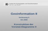Institut für Kartographie und Geoinformation Prof. Dr. Lutz Plümer Geoinformation II Vorlesung 6 SS 2000 Konstruktion der Voronoi-Diagramme II.