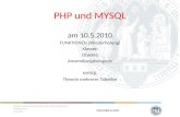 PHP und MYSQL am 10.5.2010 FUNKTIONEN (Wiederholung) Klassen Objekte Anwendungsbeispiele MYSQL Theorie mehrerer Tabellen Historisch Kulturwissenschaftliche.