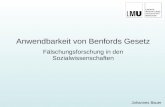 Anwendbarkeit von Benfords Gesetz Fälschungsforschung in den Sozialwissenschaften Johannes Bauer.