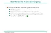 7. Windows XP bedienen1 Der Windows-Anmeldevorgang l Windows starten und am System anmelden l Windows starten l Benutzername auf der Willkommenseite anklicken.