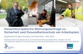 Gesamteuropäische Meinungsumfrage zu Sicherheit und Gesundheitsschutz am Arbeitsplatz Ergebnisse für ganz Europa und Österreich - Mai 2013 Repräsentative.
