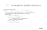 IPM-1 VInstitutionelles Projektmanagement Ziele dieses Abschnitts: - Diskussion der Aufbauorganisation in einem Projekt; - Kennenlernen der Organisationsformen.