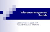 Wissensmanagement Portale Sabine Glaser, 0203739 Ronald Wimmer, 9717248.