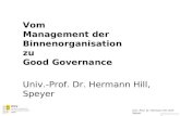 TOP_GoodGovernance.ppt Univ.-Prof. Dr. Hermann Hill, DHV Speyer Vom Management der Binnenorganisation zu Good Governance Univ.-Prof. Dr. Hermann Hill,
