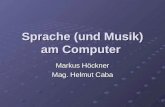 Sprache (und Musik) am Computer Markus Höckner Mag. Helmut Caba.
